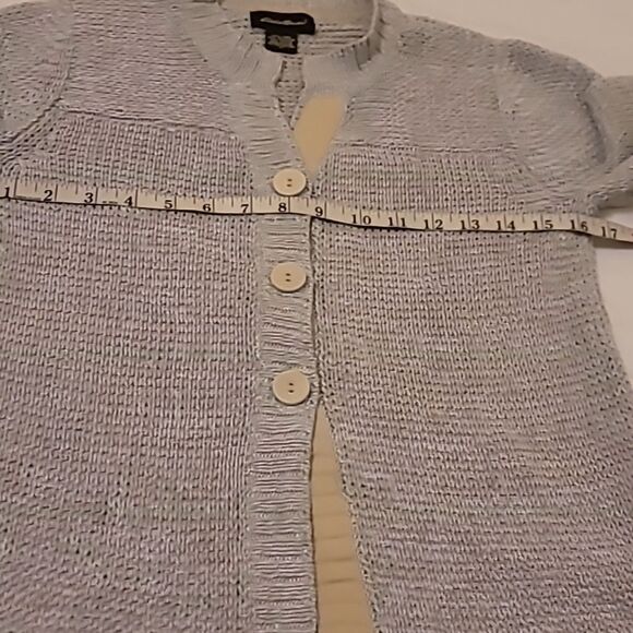 ⭐️EDDIE BAUER Linen Blend Crocheted Cardigan small - Picture 7 of 9